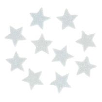 Mini csillogó csillag 2,5cm fehér 48db