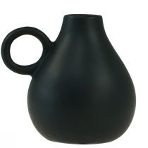 tételeket Mini kerámia váza fekete fogantyú kerámia dekoráció 8,5cm