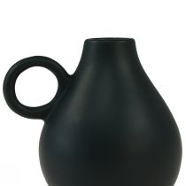 tételeket Mini kerámia váza fekete fogantyú kerámia dekoráció 8,5cm