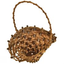 tételeket Mini kosár fogantyú fonott kosár fogantyú barna 15×11cm 3db