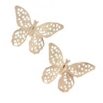 Mini pillangók fém szóródísz arany 3cm 50db