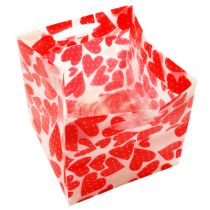 Mini táskák műanyag piros 6,5cm x 6,5cm 12db