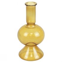 tételeket Mini váza sárga üvegváza virágváza üveg Ø8cm H16,5cm