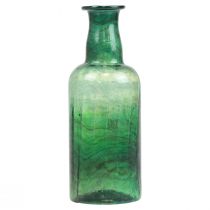 Mini váza üvegpalack váza virágváza zöld Ø6cm H17cm