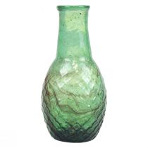 Mini váza zöld üvegváza virágváza gyémánt Ø6cm H11,5cm