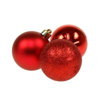 Mini karácsonyi labda piros Ø3cm 14db