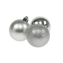 Mini karácsonyi labda ezüst Ø3cm 14db
