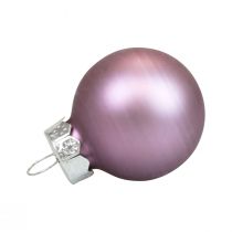 Mini karácsonyi labdák üveg lila lila fényes/matt Ø2,5cm 20db