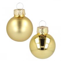 Mini karácsonyi golyók üveg arany Ø2,5cm 24db