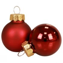 Mini karácsonyi labdák piros matt/fényes Ø2,5cm 20db