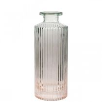 Mini váza üveg dekorüveg átlátszó barna retro Ø5cm H13,5cm