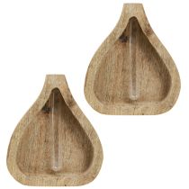 tételeket Mini váza üveg kémcső tiszta fa dekoráció natúr H17cm 2db