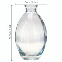 tételeket Mini vázák, hagyma alakú díszvázák, kékre színezett üvegből, M12cm, 6 db