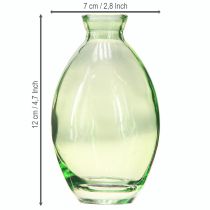 tételeket Mini üvegvázák, zöld színű, hagyma alakú üvegvázák, M12cm, 6 db