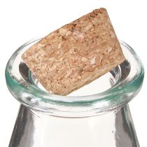 tételeket Mini vázák üveg vázák dugóval Ma 13.5cm Ø5.5cm 6db