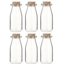 tételeket Mini vázák üveg vázák dugóval Ma 13.5cm Ø5.5cm 6db