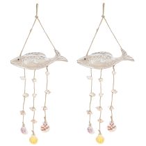 tételeket Mobil tengeri fa halkagylók natúr fehér L20cm 2db