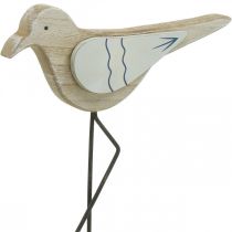tételeket Tengeri dekoráció, deco sirály fából, kopott sikkes, kék-fehér H32cm