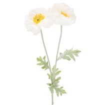 tételeket Műpipacs, fehér, hosszú szárú, 78 cm, 3 darab