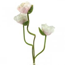 Műmák, selyemvirág fehér-rózsaszín L55/60/70cm 3 db-os készlet