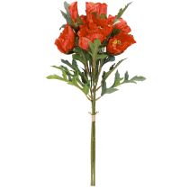 tételeket Mák díszítés Mák mesterséges piros 45 cm csokor 3 db-mal