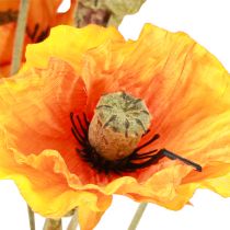 tételeket Mák díszítésű művirág csokor narancs 78cm 6db