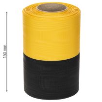 tételeket Moiré koszorú szalag 150mm sárga-fekete - gyászszalag, öv, dekoráció, klubszalag - 25m-es tekercs
