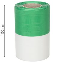 tételeket Moiré koszorú szalag zöld-fehér 150mm, díszszalag, masni szalag, taft minőségű 25m