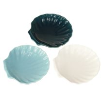 tételeket Kagylótányér tengeri tál kerámia kék fehér 14cm 3db
