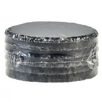 tételeket Természetes pala lemez kerek alátét fekete Ø10cm 6 db