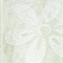 tételeket Organza szalag, virágmintás, ajándék szalag, zöld, 25mm, 18m