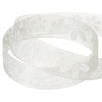 tételeket Organza szalag, virágmintás, ajándék szalag, zöld, 25mm, 18m