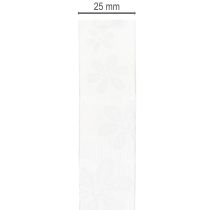 tételeket Organza szalag, virágmintás, ajándék szalag, zöld, 25mm, 18m