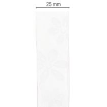 tételeket Organza szalag, virágmintás ajándék szalag, rózsaszín, 25mm, 18m