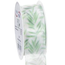 tételeket Organza szalag, sifon szalag, zöld növényi szalag, 40mm x 15m