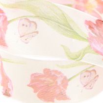 tételeket Organza szalag sifon szalag papagáj tulipán piros 40mm 18m