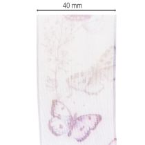 tételeket Organza szalag, sifon szalag, pillangók, lila, 40mm, 18m