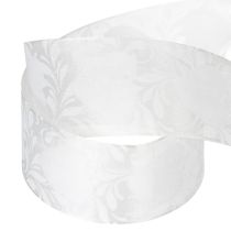 tételeket Organza szalag, krémszínű, szívecskés díszszalag, 40 mm széles, 15 m hosszú