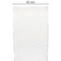tételeket Organza szalag, krémszínű, szívecskés díszszalag, 40 mm széles, 15 m hosszú