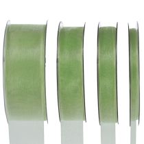 tételeket Organza szalag ajándék szalag szegéllyel lime zöld 50m