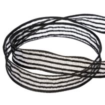 tételeket Organza szalag csíkokkal, ajándék szalag, fekete, 15 mm széles, 20 m hosszú