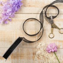 tételeket Organza szalag csíkokkal, ajándék szalag, fekete, 15 mm széles, 20 m hosszú