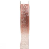tételeket Organza szalag virágok ajándék szalag rózsaszín 25mm 18m