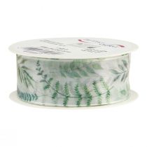 tételeket Organza szalag sifon szalag levelek ágak zöld 40mm 15m