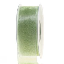 Organza szalag zöld ajándék szalag szegély lime zöld 40mm 50m