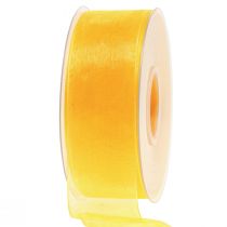 tételeket Organza szalag ajándék szalag sárga szalag szegély 40mm 50m
