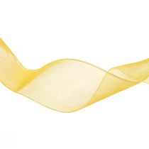 tételeket Organza szalag ajándék szalag sárga szalag szegély 40mm 50m