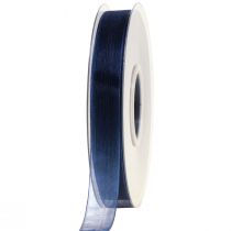 tételeket Organza szalag ajándék szalag sötétkék szalag kék szegély 15mm 50m
