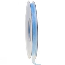 tételeket Organza szalag ajándék szalag világoskék szalag kék szegély 6mm 50m