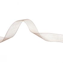 tételeket Organza szalag ajándék szalag bézs szalag szegély taupe 15mm 50m